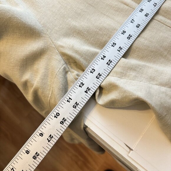 Andrew Fezza Mens Tan Beige Linen Blazer Size XL 44 Lightweight 2 Button Pockets - Picture 12 of 12